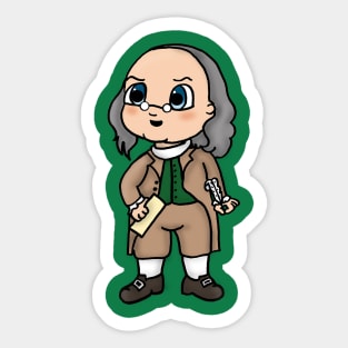 Chibi Benjamin Franklin - Large Design Sticker